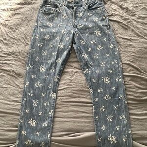 Floral Denim Polo Jeans